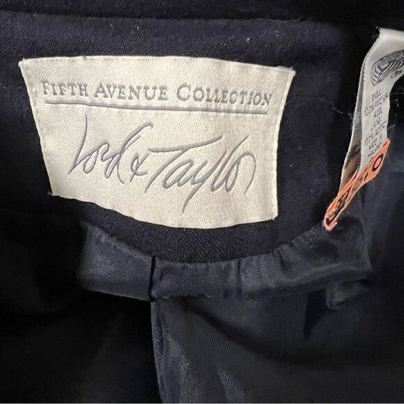 Lord & Taylor navy double breasted wool blazer Sz 6 - Picture 7 of 8